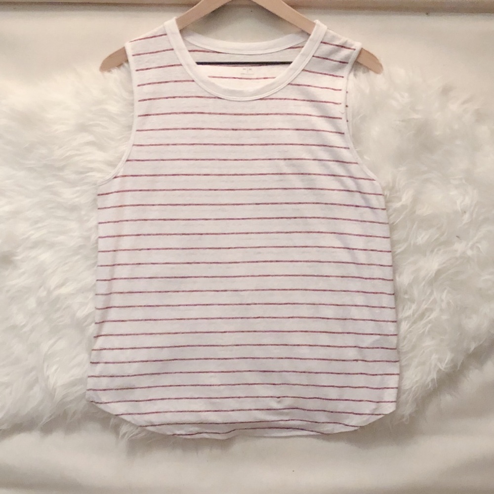 Old Navy Red and White Striped Tank Top Sleeveless